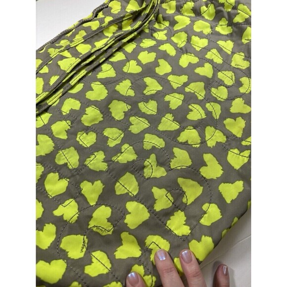 Marc by Marc Jacobs Crossbody Sling Hobo Bag Fluorescent Yellow Grey Heart Print - Picture 14 of 15